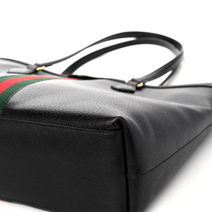Gucci Textured Calfskin Web Medium Ophidia Shopping Tote Black 11 of 13
