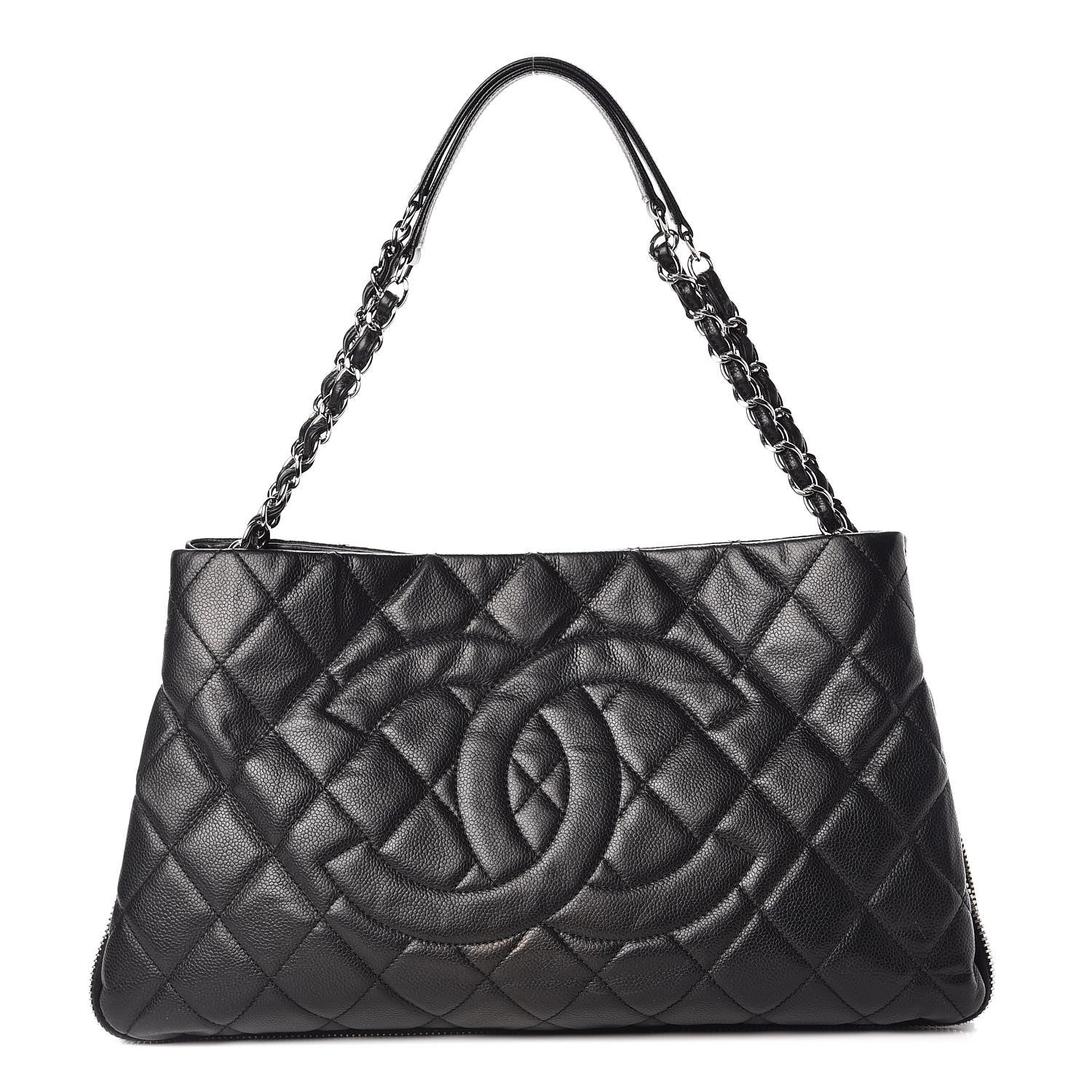 Chanel Caviar Quilted Expandable Zip Shoulder Bag Black 1 of 8