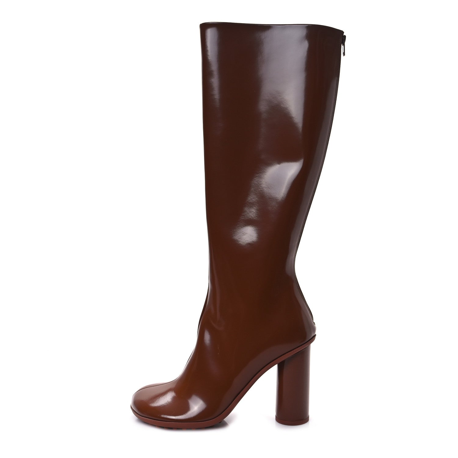 Bottega Veneta Patent Lambskin Atomic Boots 40 Brown Sugar 1 of 7