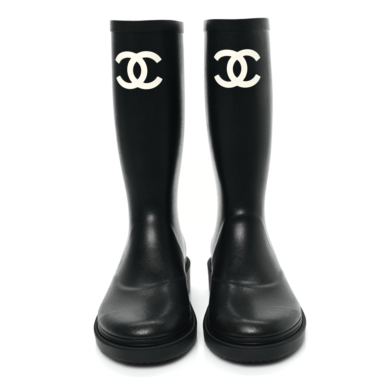 Chanel Caoutchouk CC High Boots 36 Black 2 of 8