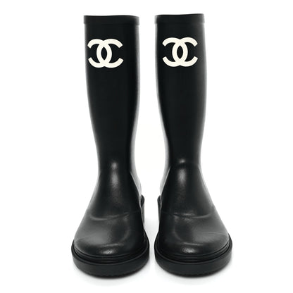 Chanel Caoutchouk CC High Boots 36 Black 2 of 8