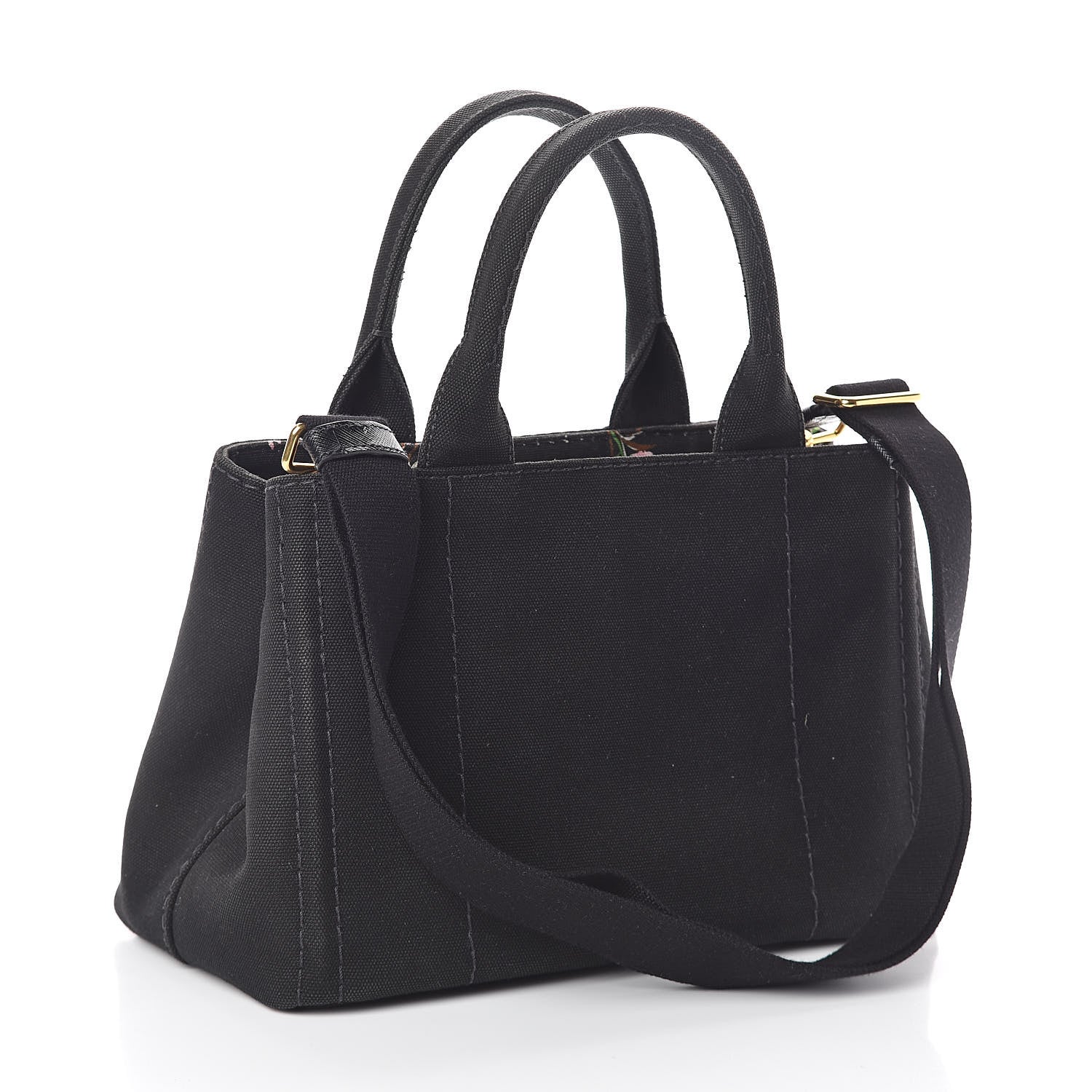 Prada Canapa Small Logo Tote Black Geranio 3 of 9