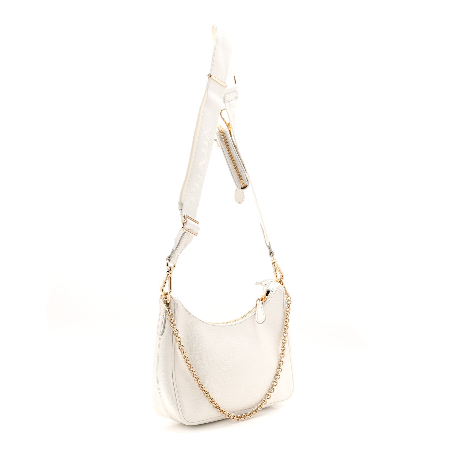 Prada Saffiano Re-Edition 2005 Shoulder Bag White 3 of 11