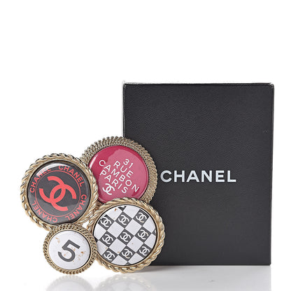 Chanel Logo Button Brooch Gold 5 of 5