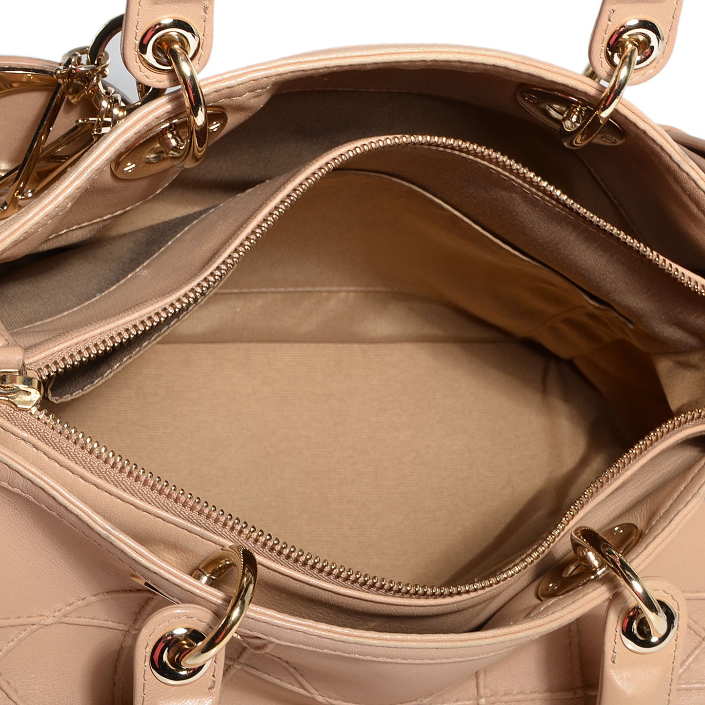 Lambskin Cannage Granville Polochon Beige