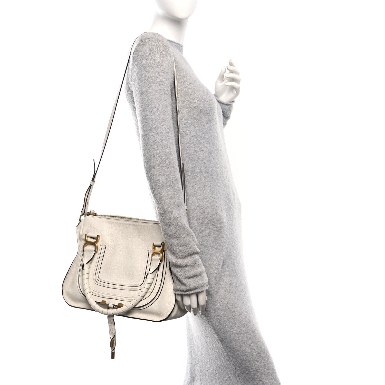 Chloe Calfskin Medium Marcie Satchel White 2 of 9