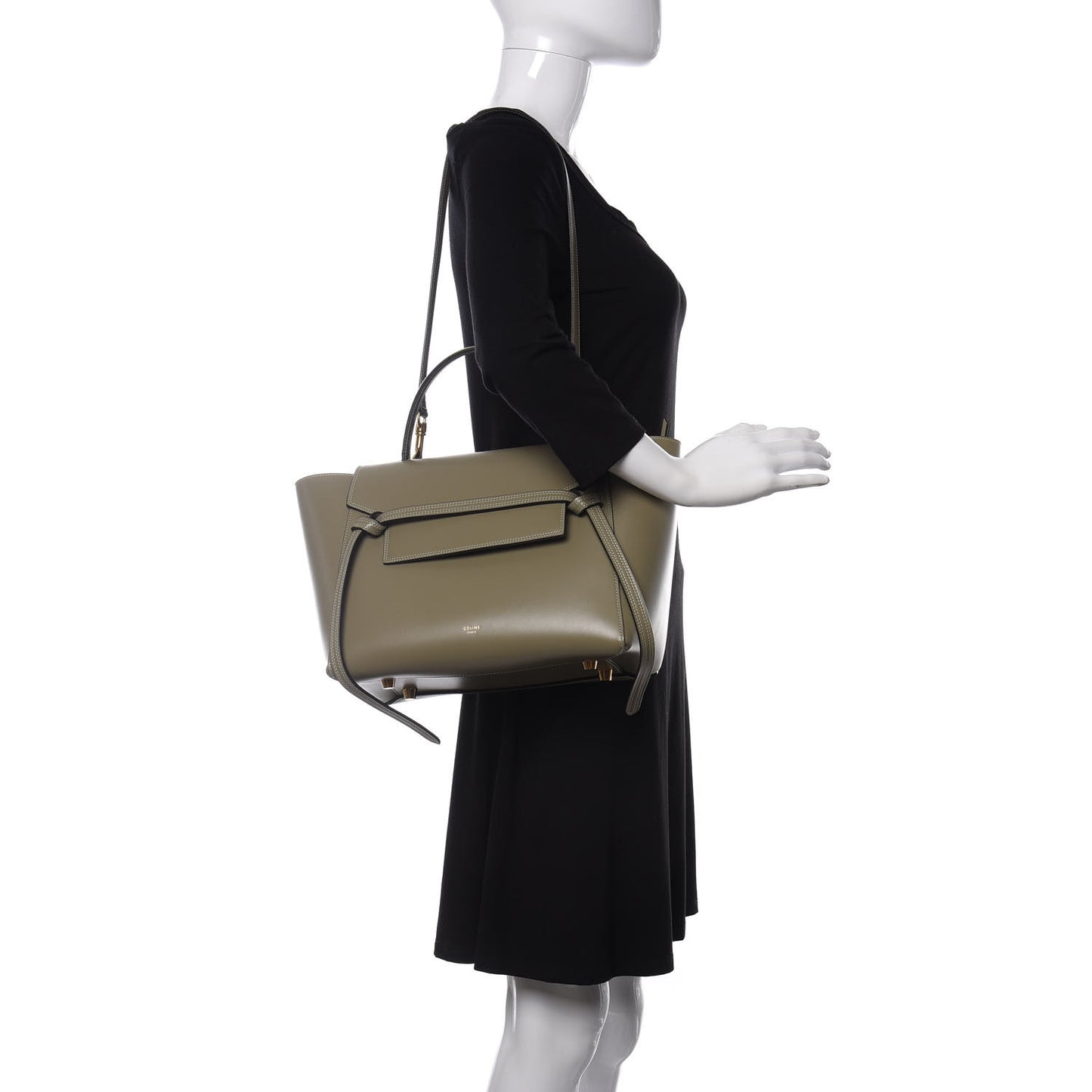 Palmelato Calfskin Mini Belt Bag Khaki Cream