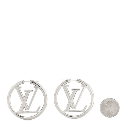 Louis Vuitton Palladium Louise Hoop Earrings Silver 2 of 4