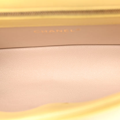 Chanel Lambskin Stitched Coco Luxe Small Flap Yellow 5 of 11