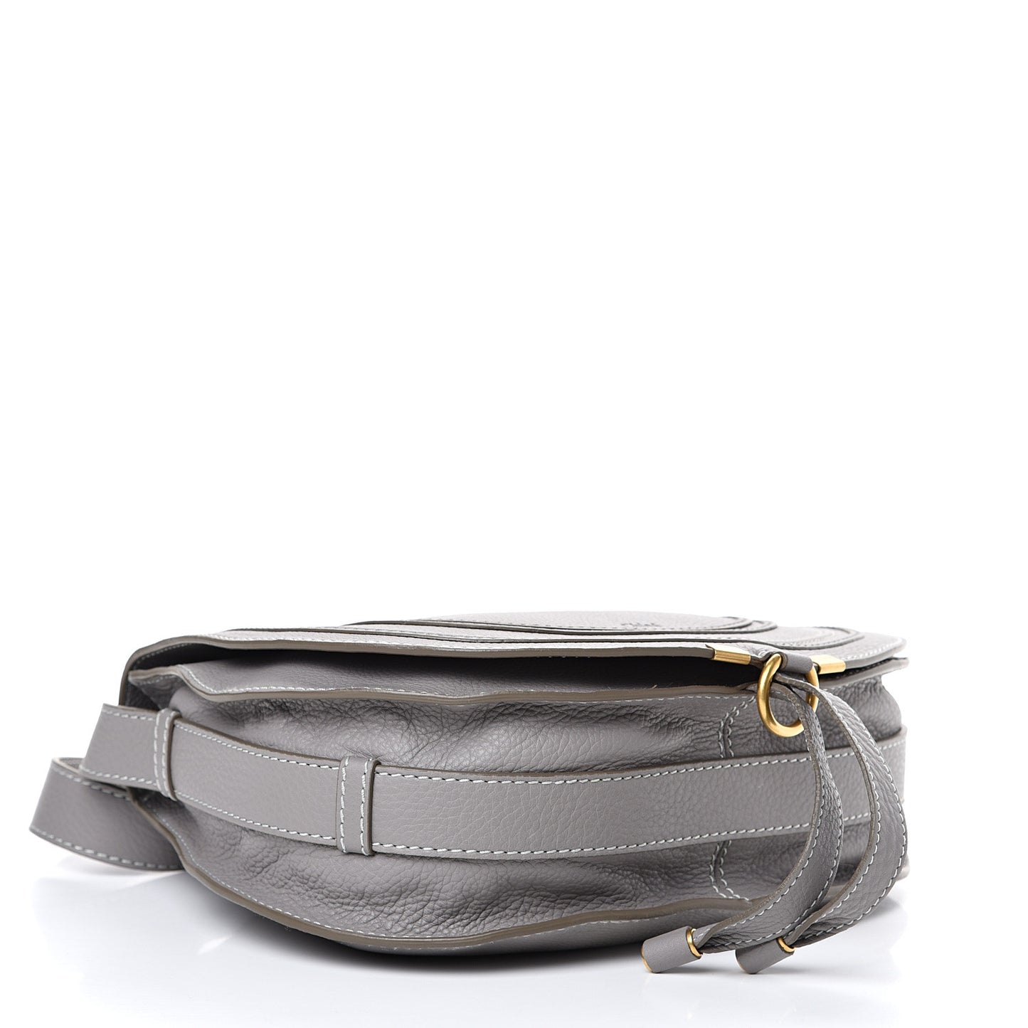 Calfskin Medium Marcie Round Crossbody Bag Cashmere Grey