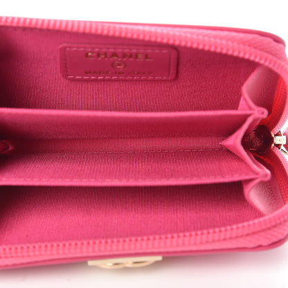 Chanel Lambskin Quilted Boy Zip Around Coin Purse Wallet Fuchsia 5 of 8