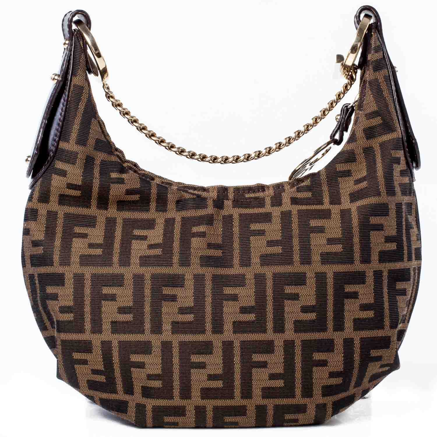Fendi Zucca Small Chef Chain Hobo Tobacco 1 of 9