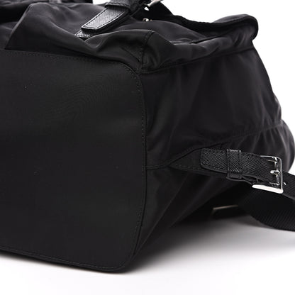 Prada Nylon Vela Saffiano Backpack Black 8 of 9