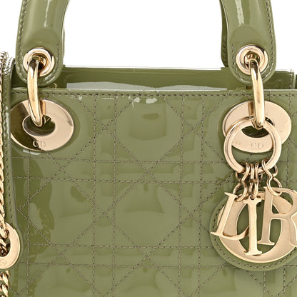 Christian Dior Patent Cannage Mini Lady Dior Dusty Green 8 of 10