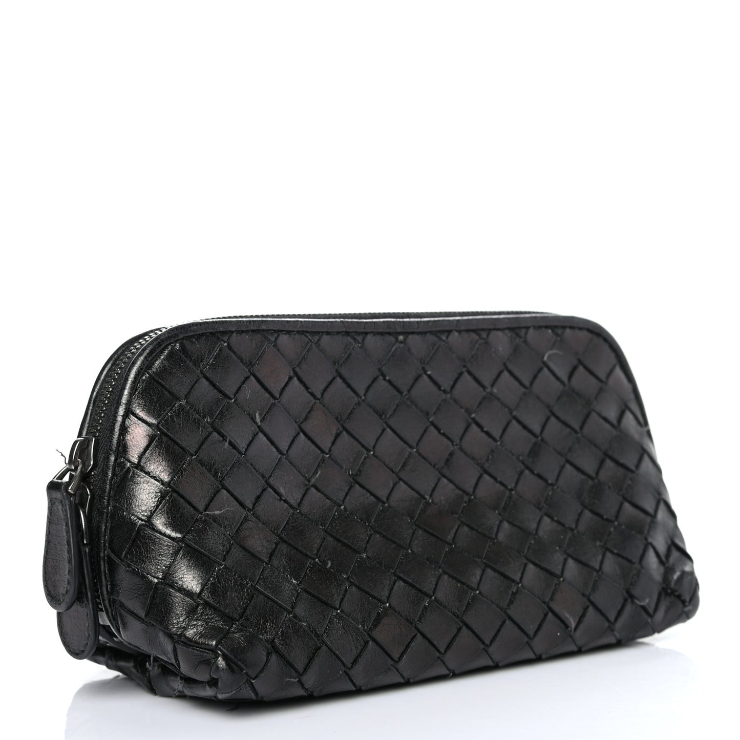 Nappa Intrecciato Small Cosmetic Pouch Black