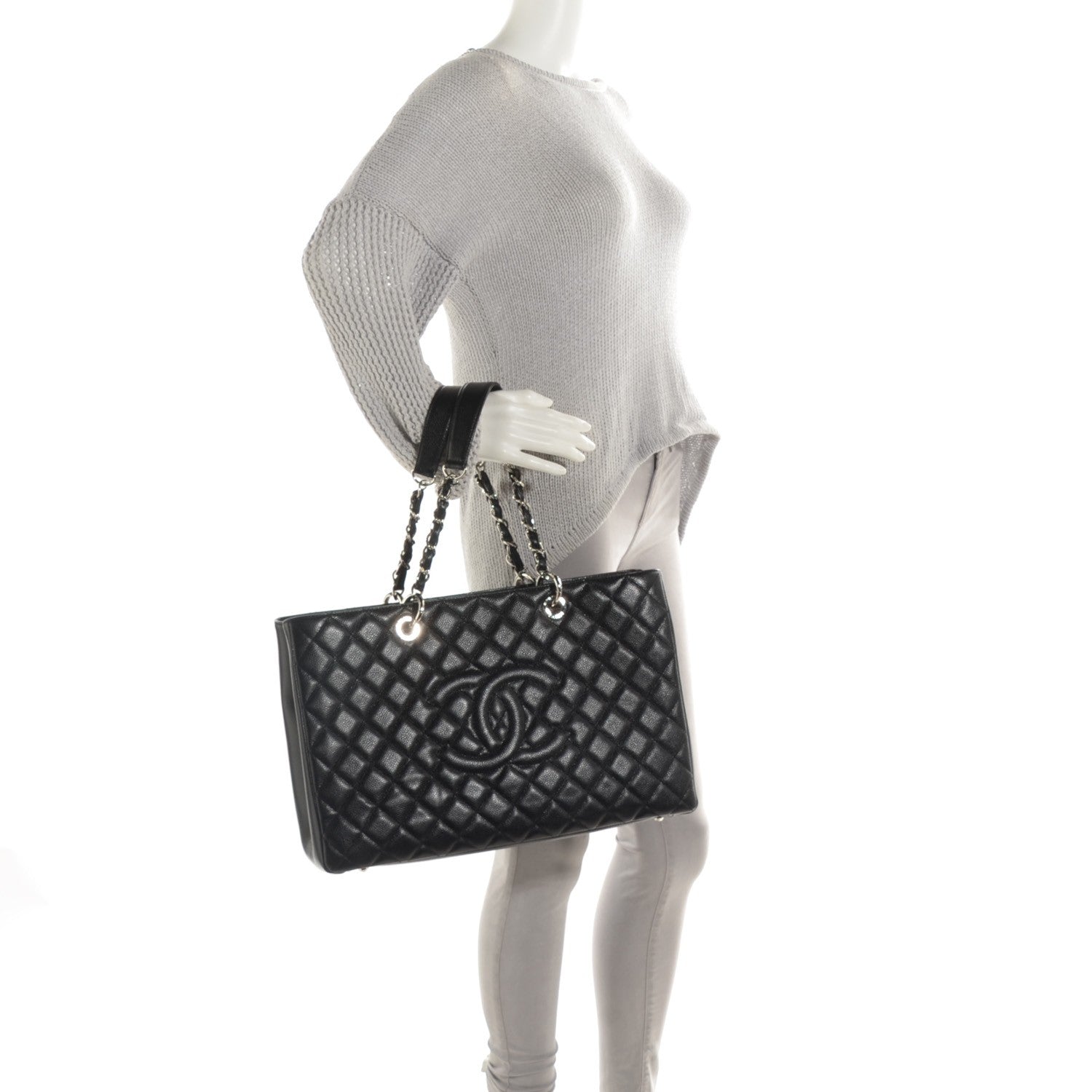 Chanel Caviar Quilted XL Grand Shopping Tote GST Black 2 of 8