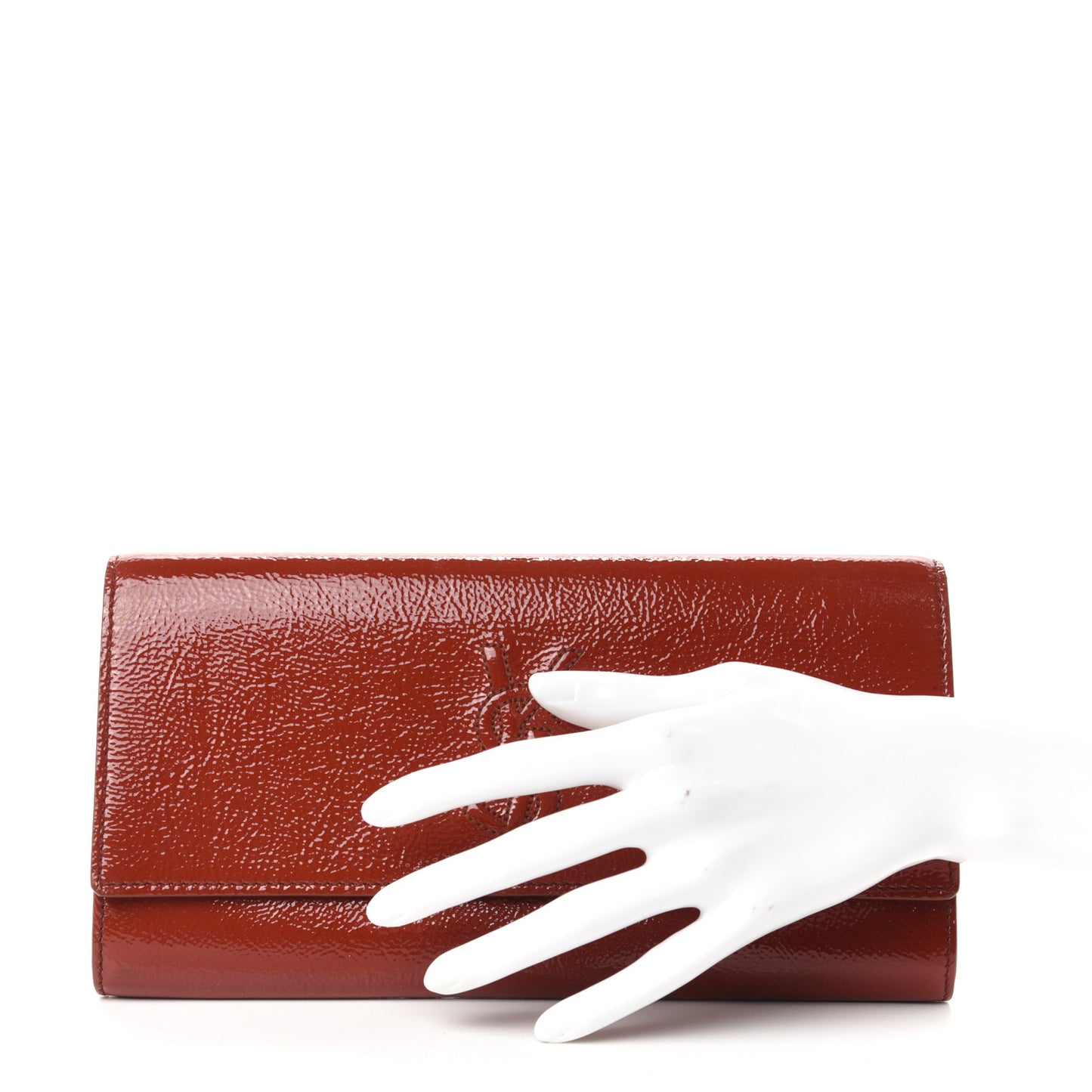Textured Patent Small Belle De Jour Clutch Red