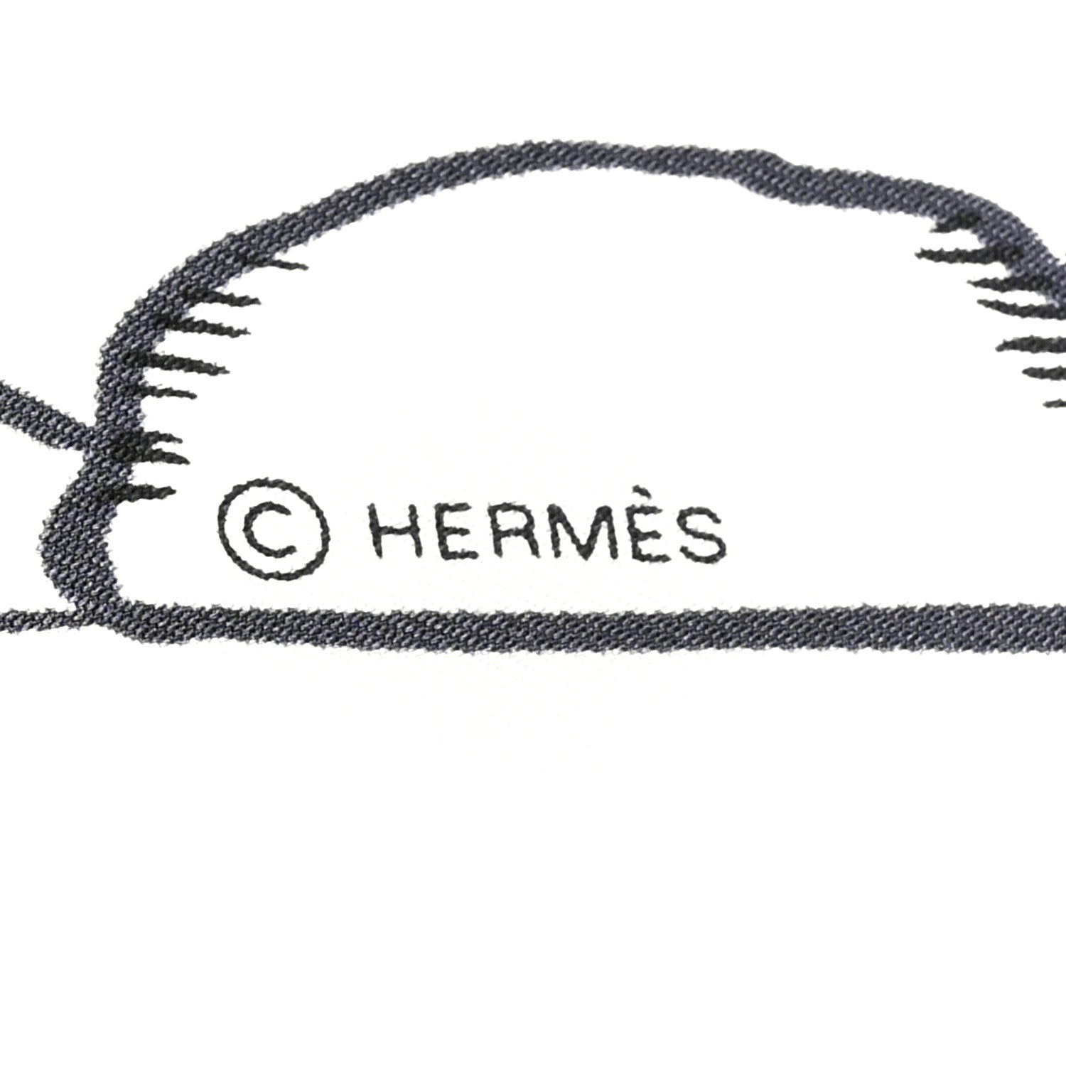 Hermes Silk Mille Et Un Lapins Scarf 90 White Black 4 of 5