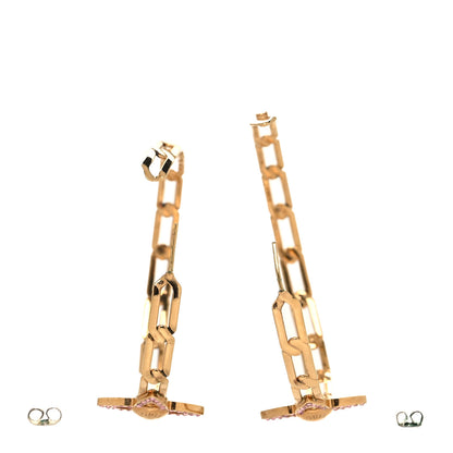 Louis Vuitton Swarovski Crystal Flower Power Hoop Earrings Gold 3 of 4
