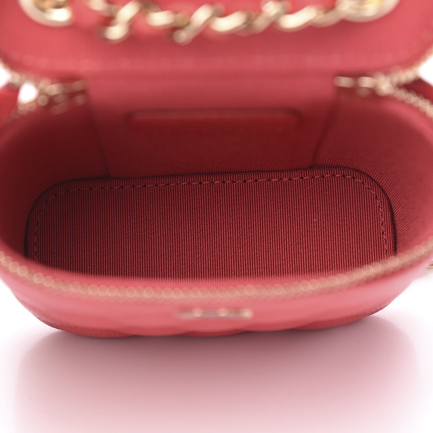 Chanel Caviar Quilted Small Vertical Coco Beauty Vanity Case With Chain Dark Pink 5 of 9
