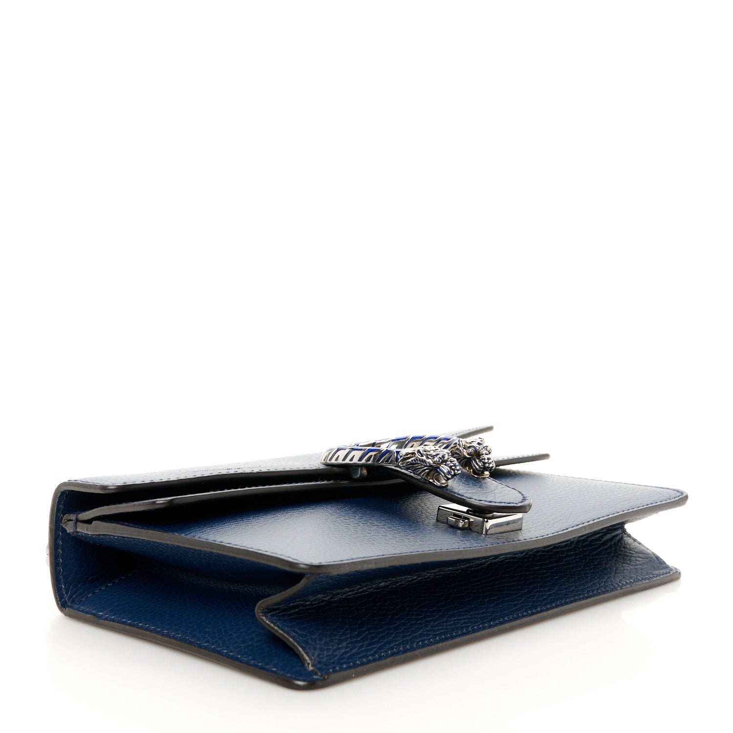 Gucci Dollar Calfskin Enamel Small Dionysus Shoulder Bag Blue Agata Electric Blue 4 of 13