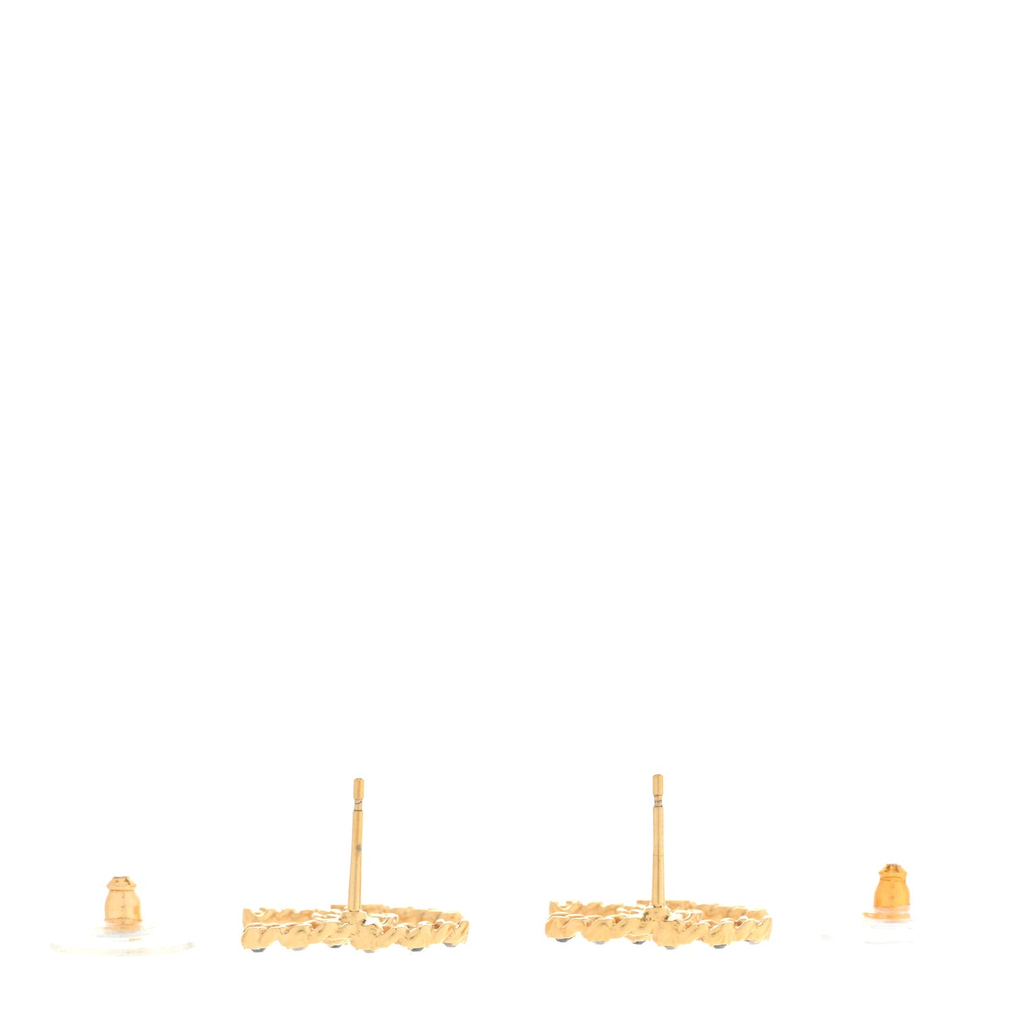 Crystal CC Chain Earrings Gold Black