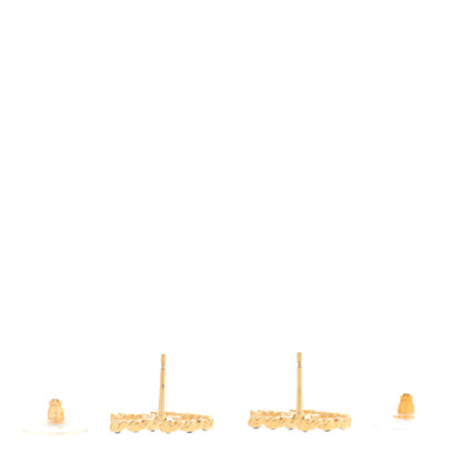 Chanel Crystal CC Chain Earrings Gold Black 3 of 6