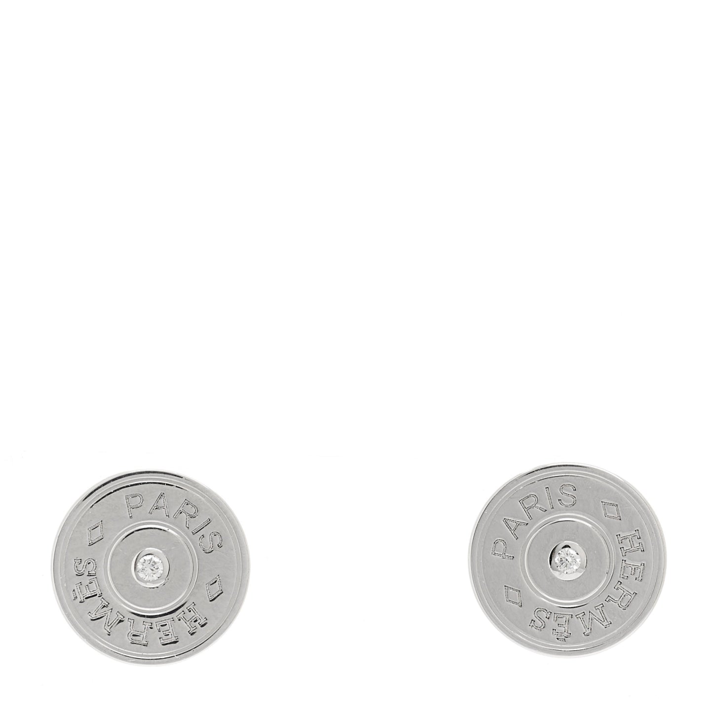 18K White Gold Diamond Small Gambade Earrings