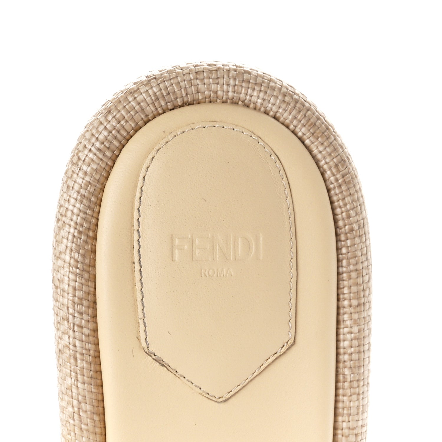 Fendi Raffia Intreccio Baguette 60mm Slide Sandals 41 Paglia 7 of 8