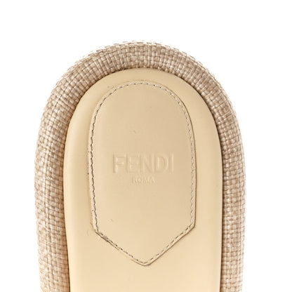 Fendi Raffia Intreccio Baguette 60mm Slide Sandals 41 Paglia 7 of 8
