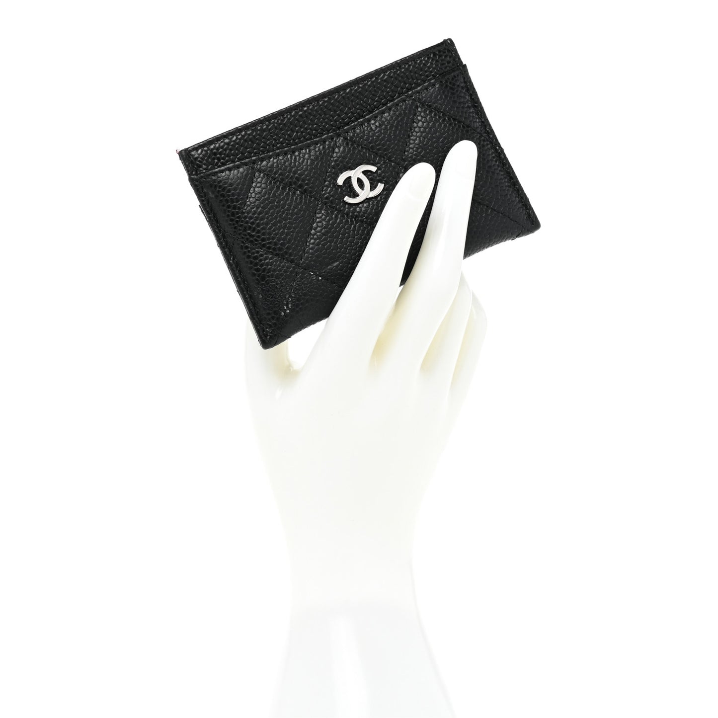 Caviar Quilted Card Holder Black