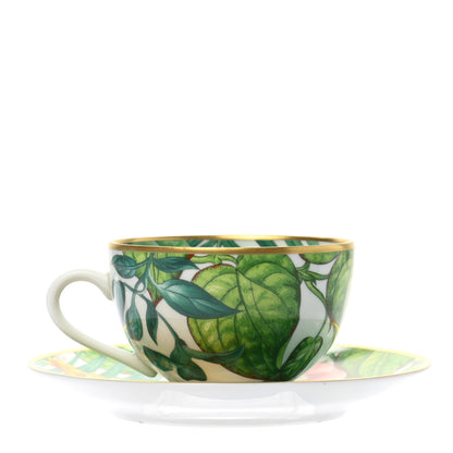Hermes Porcelain Passifolia Tea Cup And Saucer 3 of 10