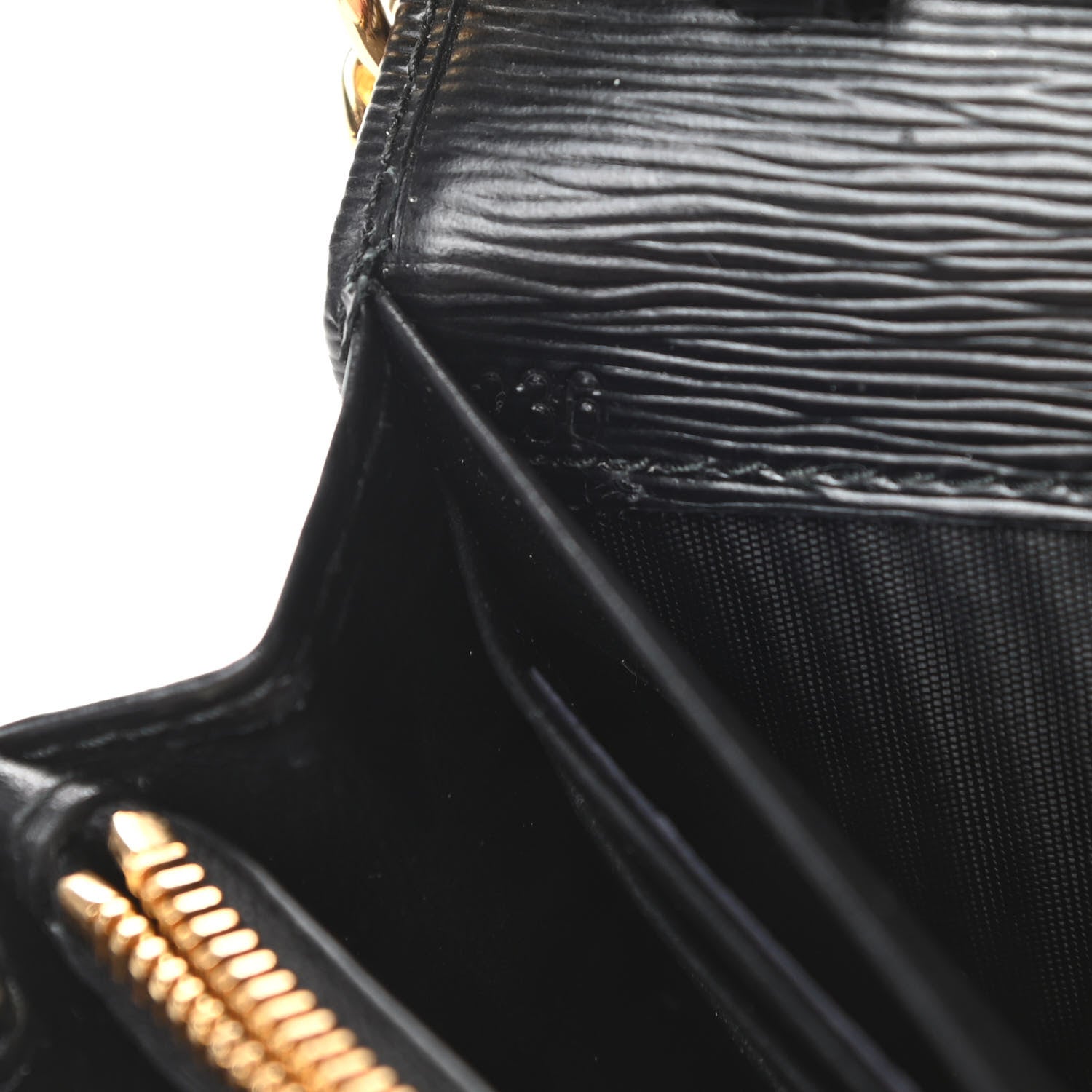 Prada Vitello Move Metal Oro Chain Wallet Black 7 of 10