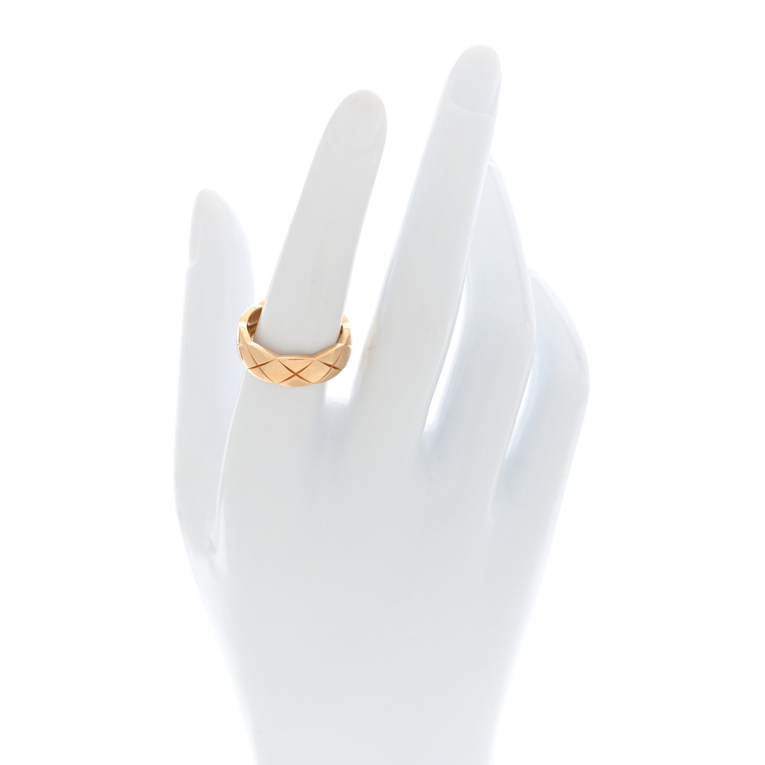Chanel 18K Yellow Gold Small Coco Crush Ring 55 7.25 2 of 6