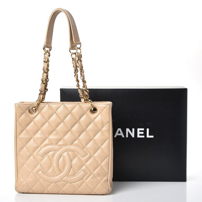 Chanel Caviar Quilted Petit Shopping Tote PST Beige Clair 16 of 16