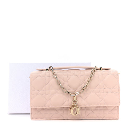 Christian Dior Lambskin Cannage Mini My Dior Top Handle Clutch Rose Poudre 3 of 13