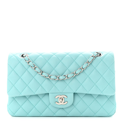 Chanel Lambskin Quilted Medium Double Flap Light Blue 1 of 12