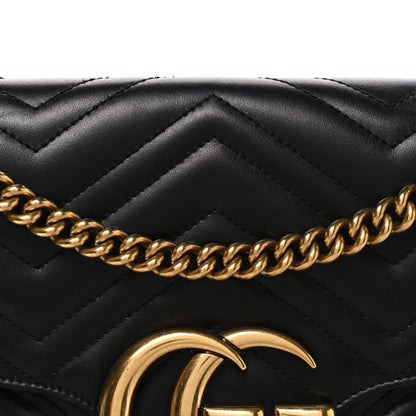 Gucci Calfskin Matelasse Medium GG Marmont Shoulder Bag Black 8 of 11