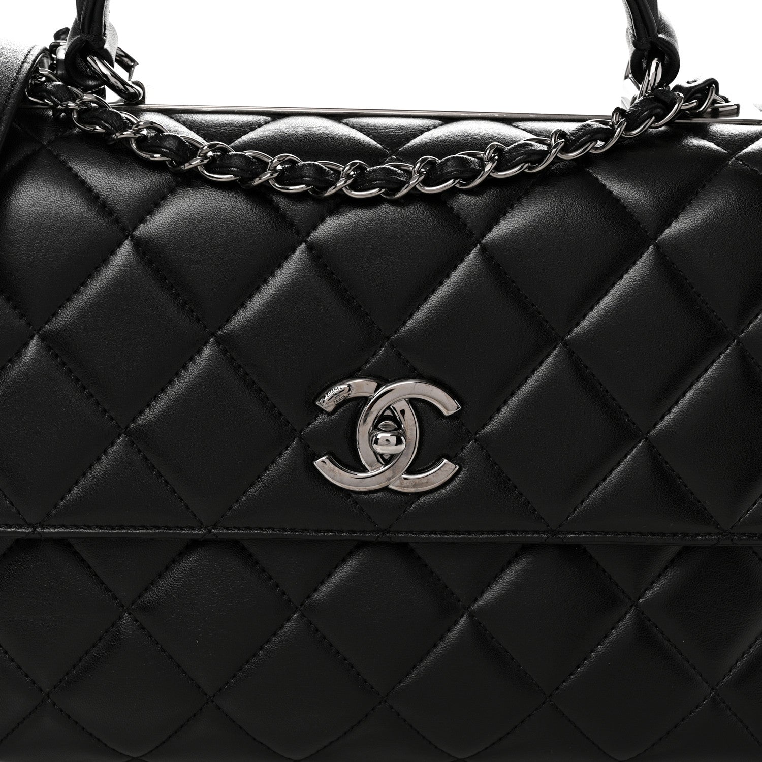 Chanel Lambskin Quilted Medium Trendy CC Flap Dual Handle Bag Black 8 of 10