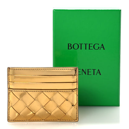 Bottega Veneta Mirror Laminated Nappa Intrecciato Card Holder Gold 8 of 8