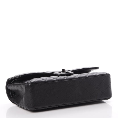 Chanel Crumpled Calfskin Quilted Medium Double Flap So Black 4 of 8