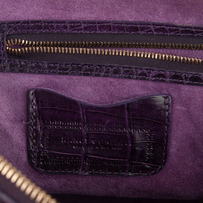 Nancy Gonzalez Crocodile Medium Dome Satchel Purple 6 of 6