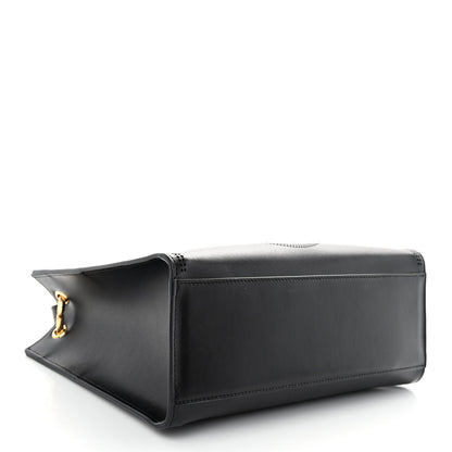 Fendi Vitello Liberty Plexiglass Stamp Patch Perforated Small Runaway Shopper Tote Black 4 of 9