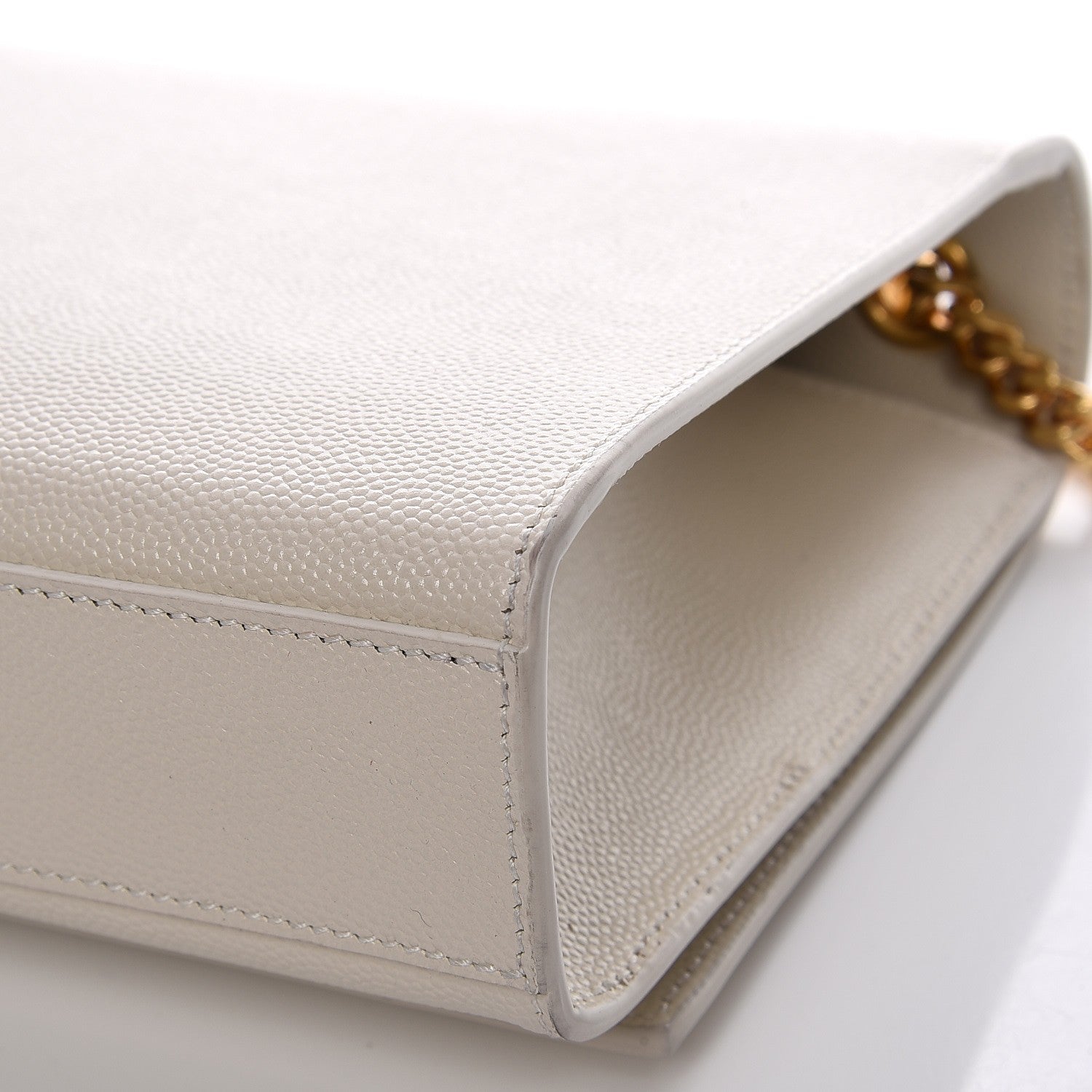 Saint Laurent Grain De Poudre Medium Classic Monogram Kate Satchel Dove White 11 of 13