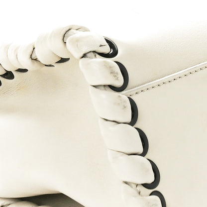 Fendi Nappa Lace Up Mini Peekaboo Iconic Satchel Bianco Carta 8 of 14