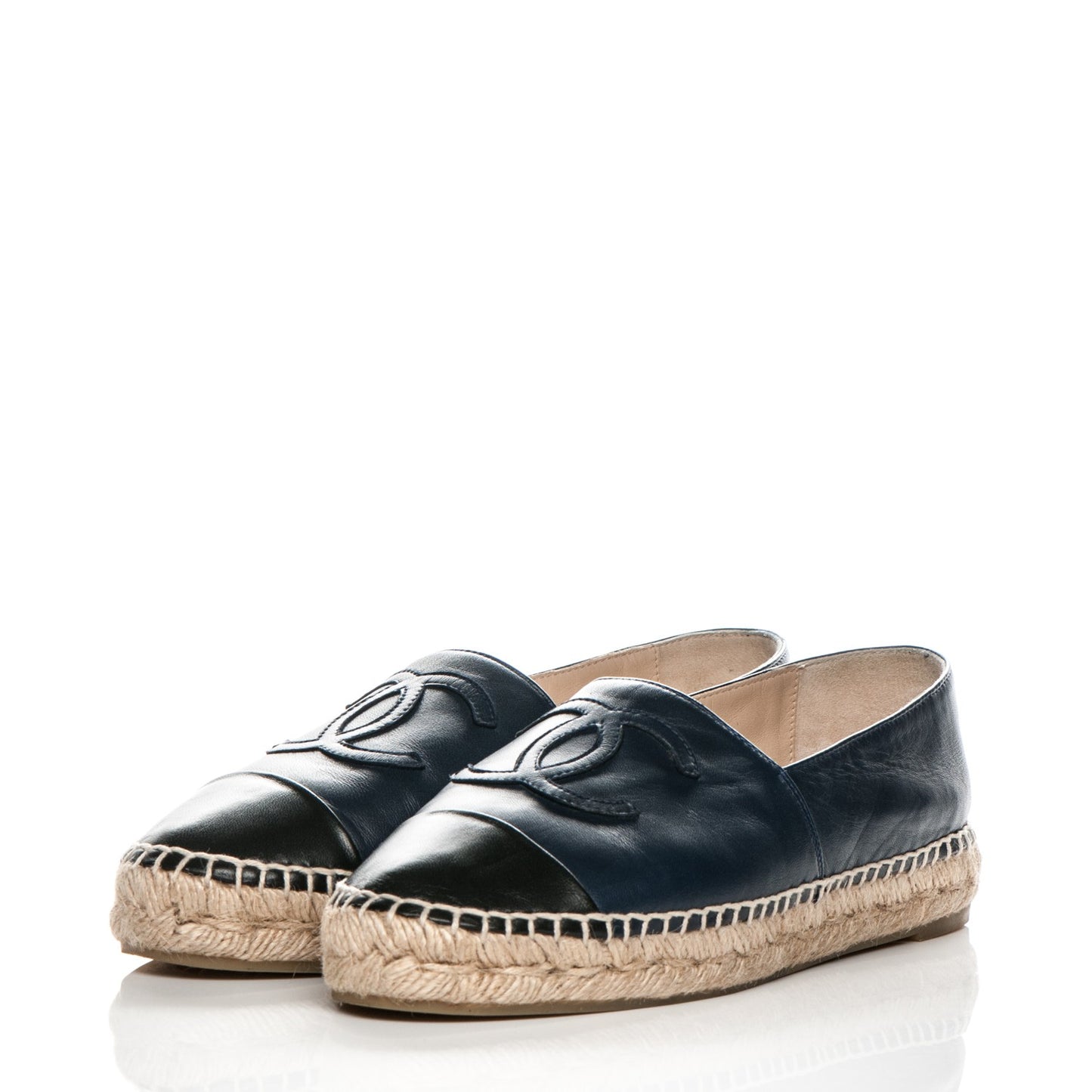 Lambskin CC Espadrilles 37 Dark Navy