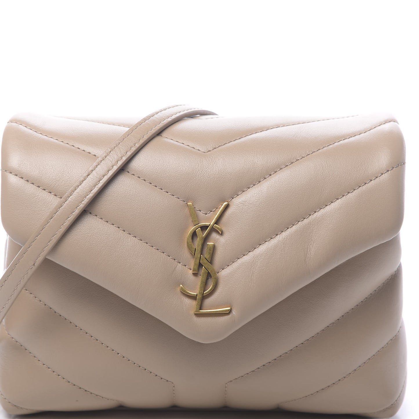 Calfskin Y Quilted Monogram Toy Loulou Crossbody Bag Dark Beige