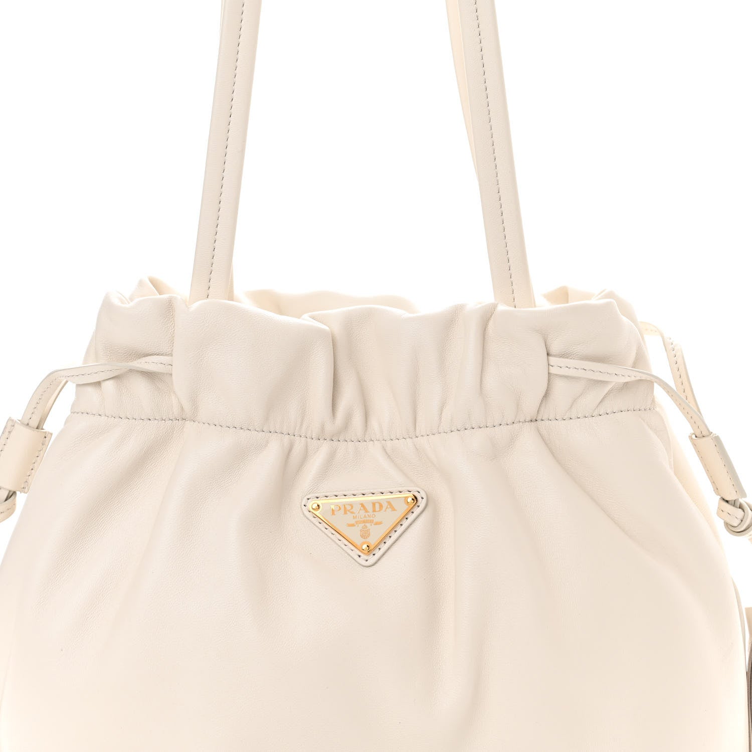 Prada Nappa Drawstring Tote White 7 of 10