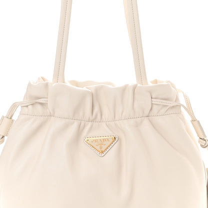 Prada Nappa Drawstring Tote White 7 of 10