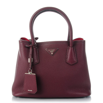 Prada Vitello Daino Small Double Bag Granato Scarlatto 1 of 7